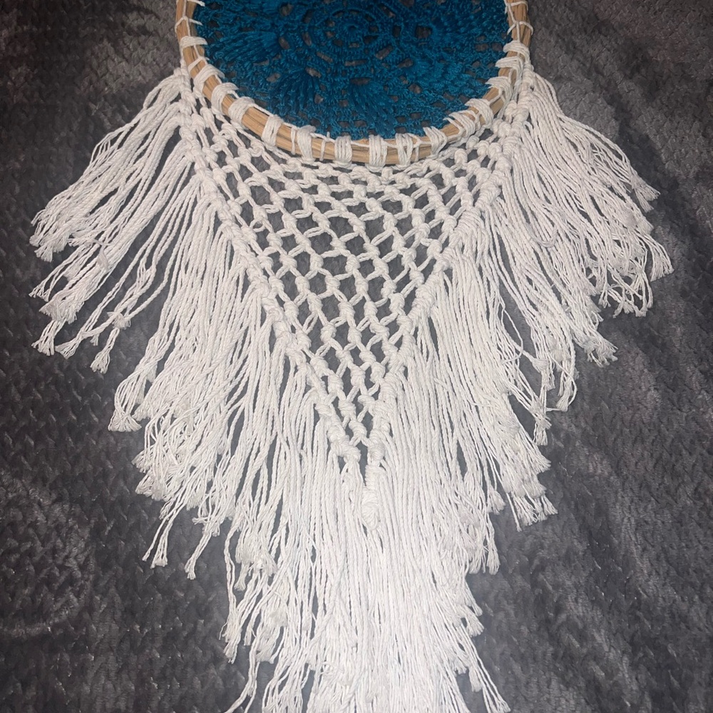 Bohemian Blue and White Dreamcatcher